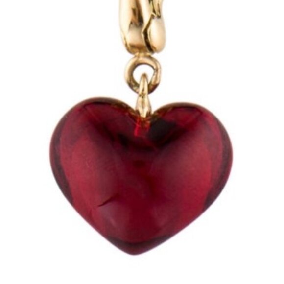 BACCARAT 18K 750 YELLOW GOLD CHARM CRYSTAL HEART PENDANT NECKLACE - Picture 4 of 9